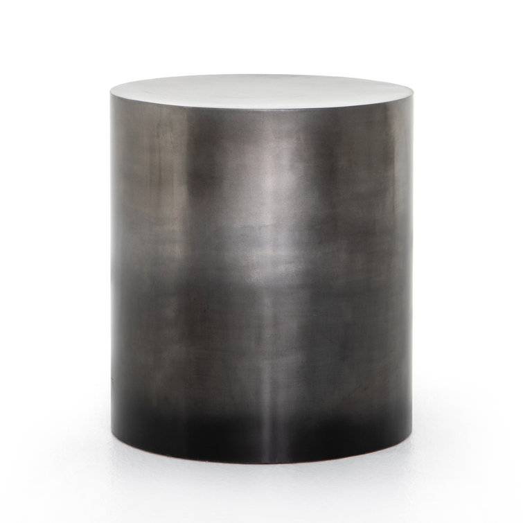 Antique Brass Ombre Round Metal Side Table