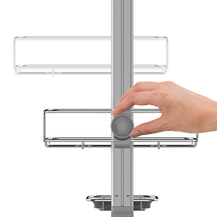 Medium Stainless Steel Adjustable Shower Caddy with Suction Mount