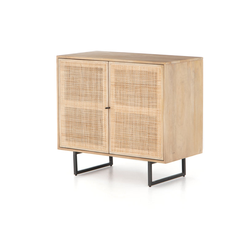 Carmel Natural Mango Wood and Iron 35" Accent Cabinet