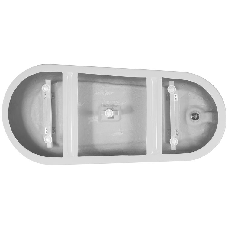 67" White Acrylic Freestanding Soaking Bathtub