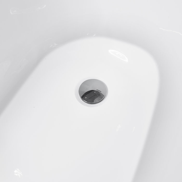 67" White Acrylic Freestanding Soaking Bathtub