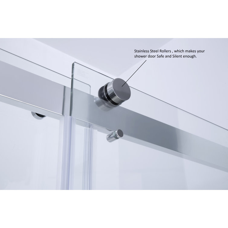 Matte Black 48'' x 76'' Frameless Sliding Shower Door