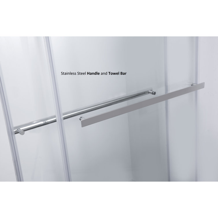 Matte Black 48'' x 76'' Frameless Sliding Shower Door