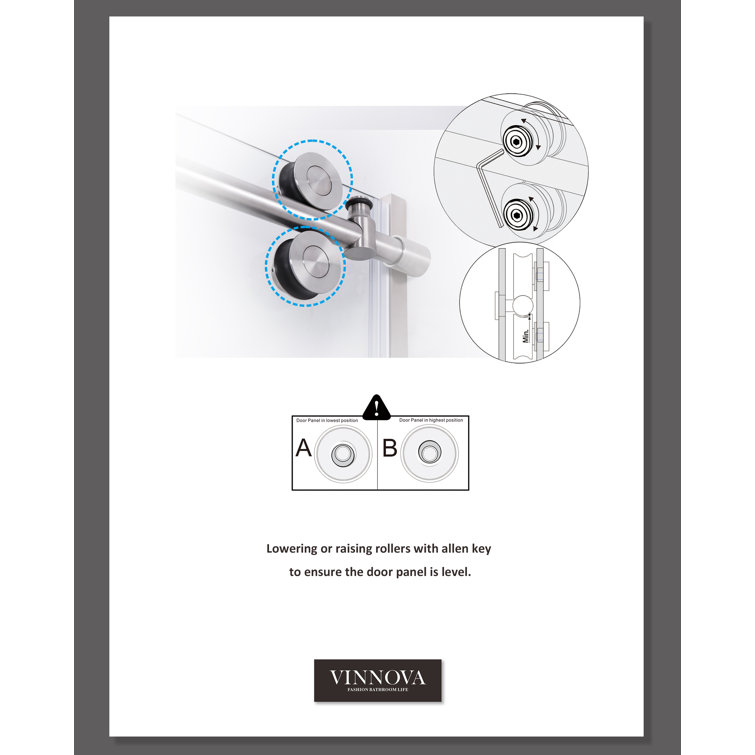 Massa 60" Polished Chrome Frameless Sliding Shower Door