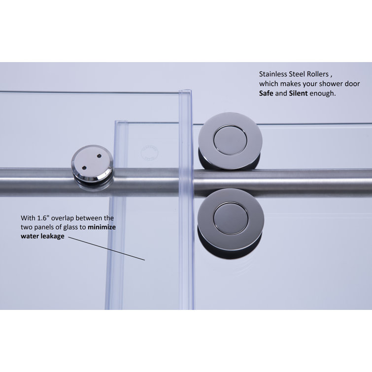 Massa 60" Polished Chrome Frameless Sliding Shower Door