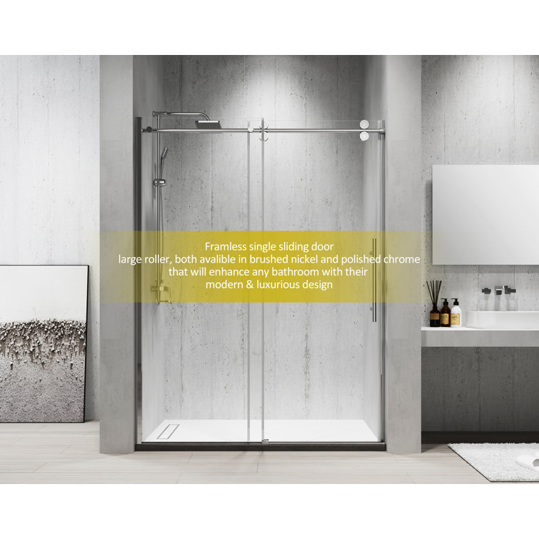 Massa 60" Polished Chrome Frameless Sliding Shower Door