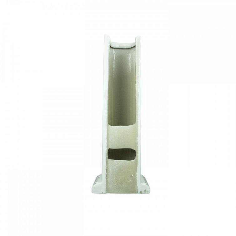 White Ceramic Pedestal Bathroom Sink with Overflow