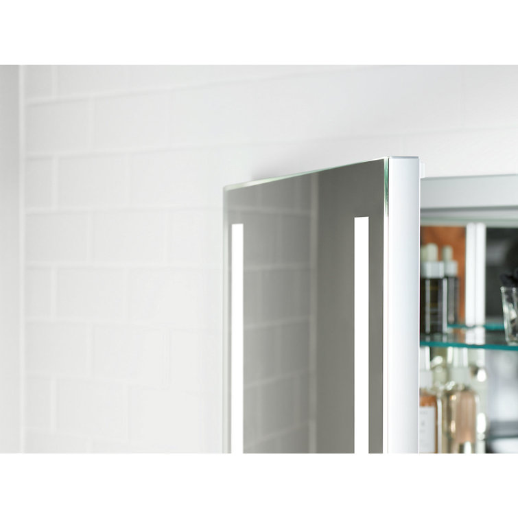 Verdera Bright 24" Aluminum Lighted Mirror Medicine Cabinet with Shelves
