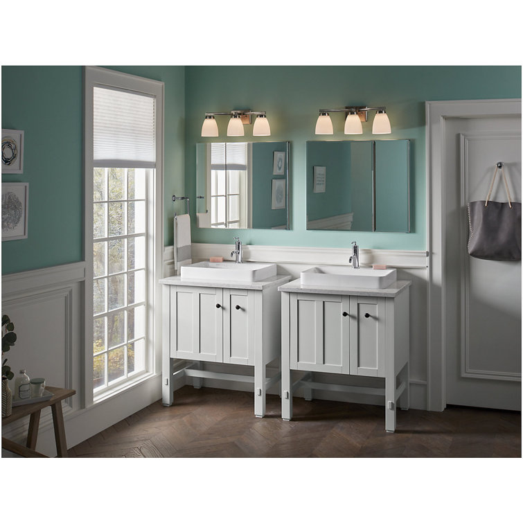 Sleek Frameless Aluminum Medicine Cabinet with Beveled Mirrored Doors