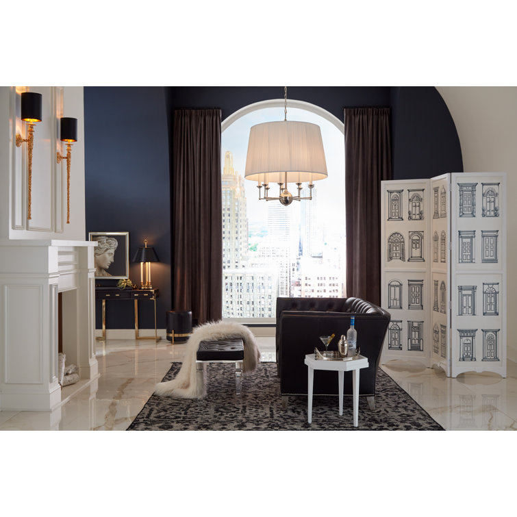 Gold and Black Paper Shade Direct Wired Sconce