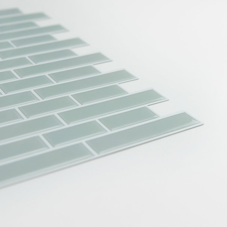 10.5'' W x 10.5'' L PVC Peel and Stick Subway Tile