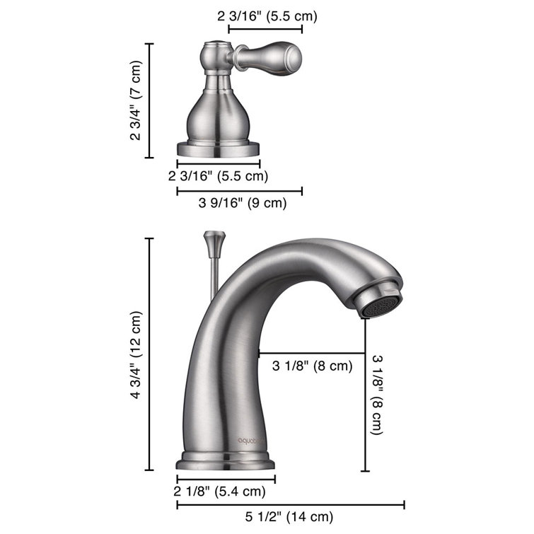 Brushed Nickel 3-Hole 2-Handle Bathroom Faucet with Drain Assembly