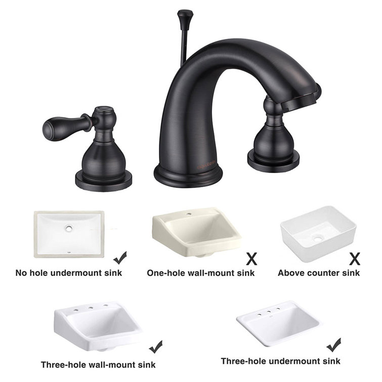 Oil Rubbed Bronze Widespread 2-Handle Bathroom Faucet with Drain Assembly