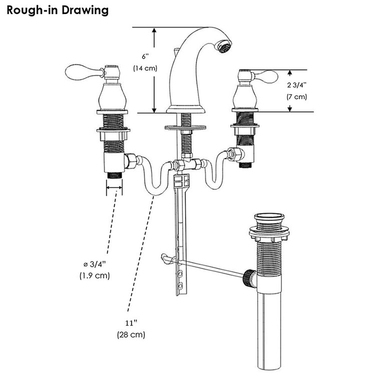 Oil Rubbed Bronze Widespread 2-Handle Bathroom Faucet with Drain Assembly