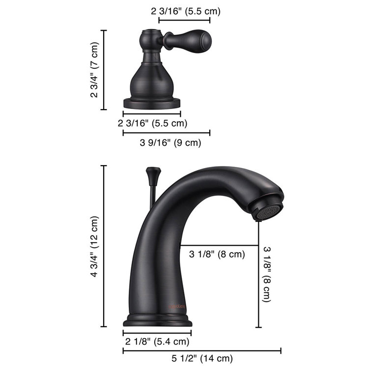 Oil Rubbed Bronze Widespread 2-Handle Bathroom Faucet with Drain Assembly