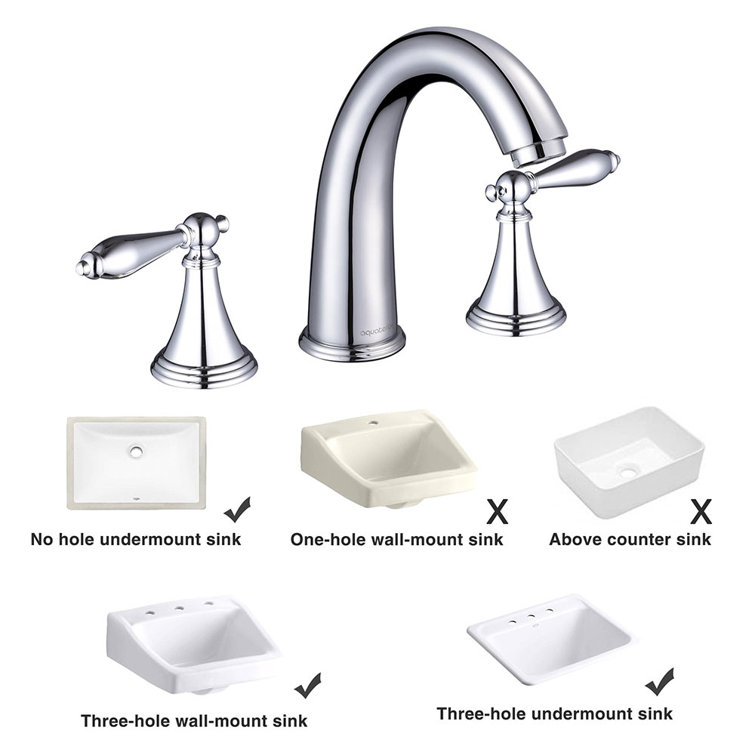 Chrome Vintage Style Widespread 2-Handle Bathroom Faucet