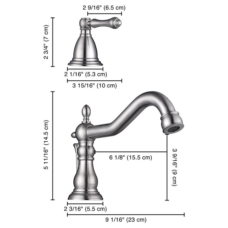 Brushed Nickel 3-Hole Widespread Bathroom Faucet with Drain Assembly