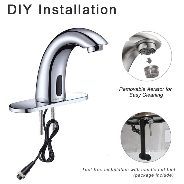 Chrome Touchless Single Hole Bathroom Faucet with Sensor