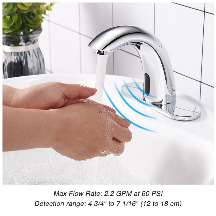 Chrome Touchless Single Hole Bathroom Faucet with Sensor