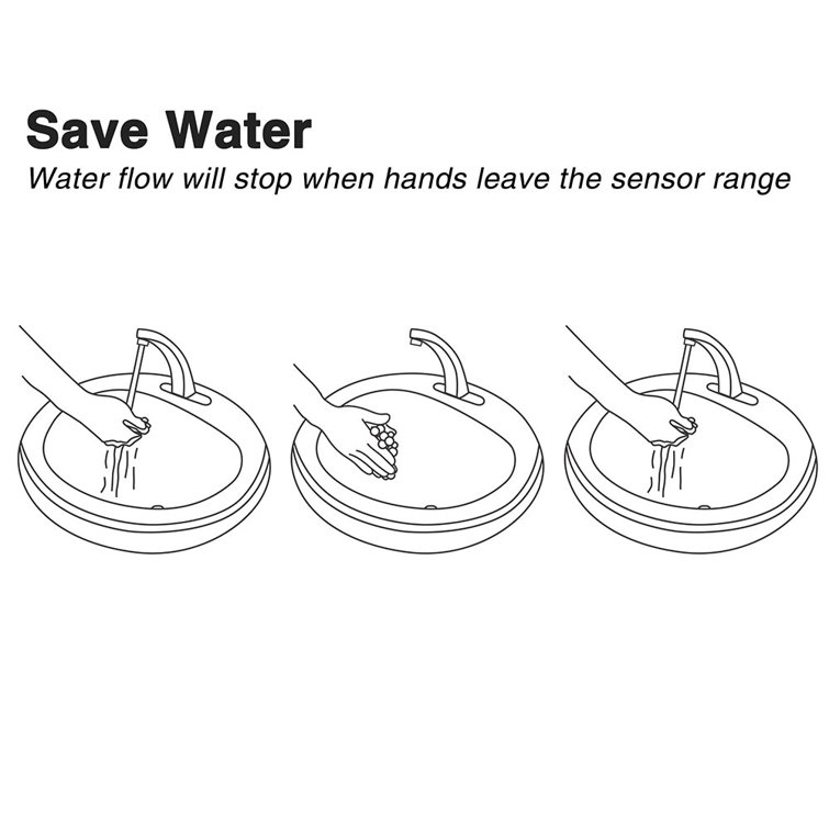 Chrome Touchless Single Hole Bathroom Faucet with Sensor