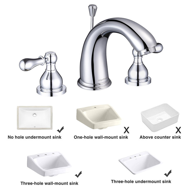 Chrome Brass 3-Hole Bathroom Faucet with Drain Assembly