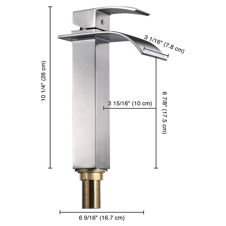 Brushed Nickel Single-Handle Bathroom Vessel Sink Faucet
