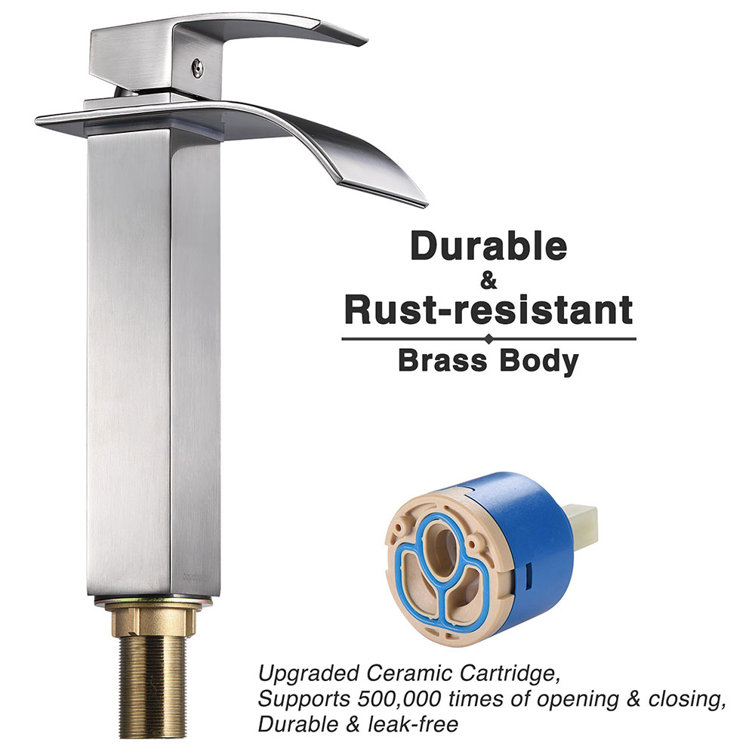 Brushed Nickel Single-Handle Bathroom Vessel Sink Faucet