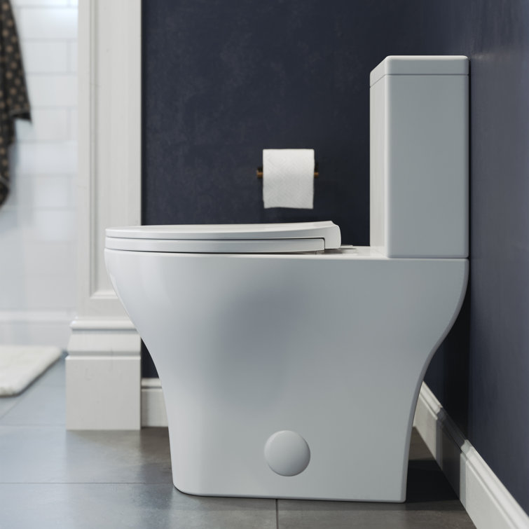 Glossy White Round Two-Piece Dual Flush Toilet
