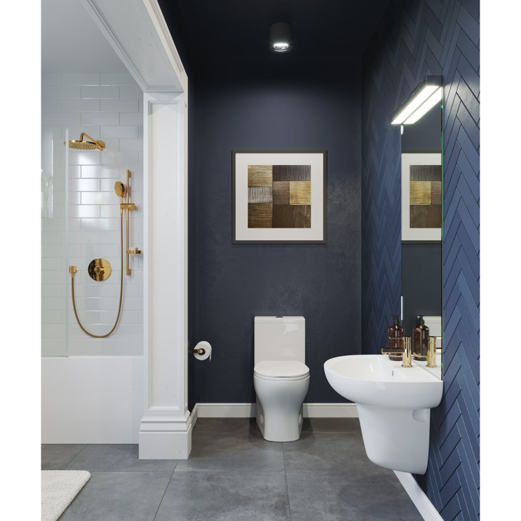 Glossy White Round Two-Piece Dual Flush Toilet