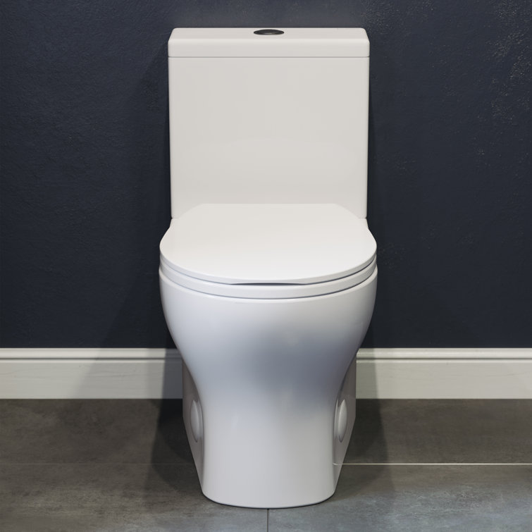 Glossy White Round Two-Piece Dual Flush Toilet