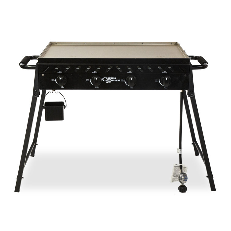 Highland 4-Burner Portable Stainless Steel Gas Griddle