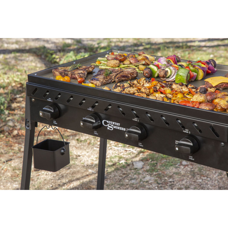 Highland 4-Burner Portable Stainless Steel Gas Griddle