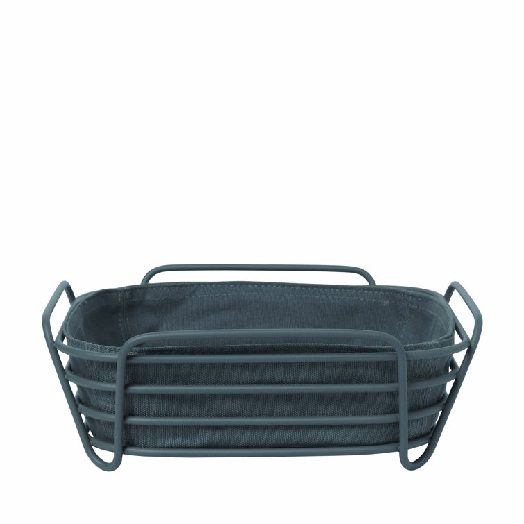 Magnet Gray Metal and Fabric Bread Basket