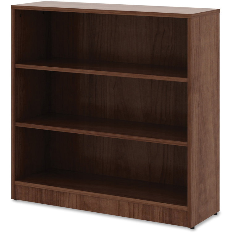 Adjustable Walnut Laminate 3-Shelf Bookcase