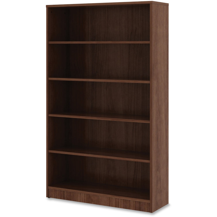 Adjustable Walnut Laminate 5-Shelf Bookcase - 60"x36"x12"
