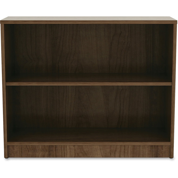 Walnut Medium-Density Fiberboard Adjustable 2-Shelf Bookcase