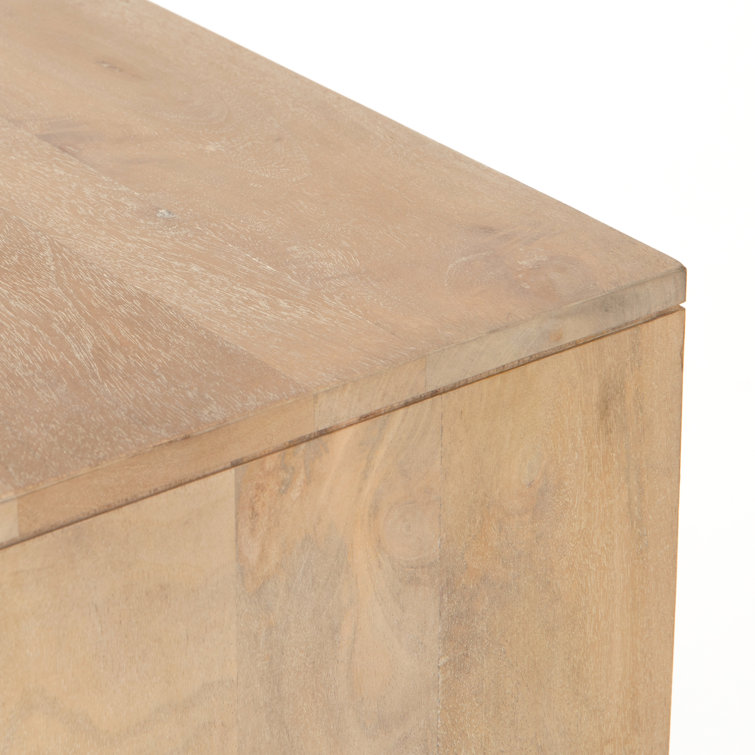 Carmel Natural Mango Wood and Iron 35" Accent Cabinet