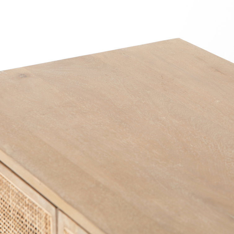 Carmel Natural Mango Wood and Iron 35" Accent Cabinet