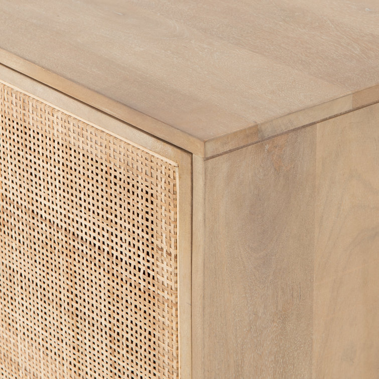Carmel Natural Mango Wood and Iron 35" Accent Cabinet