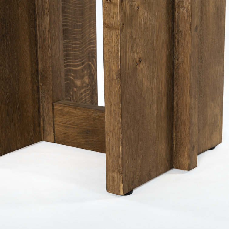 Dark Smoked Oak Square End Table