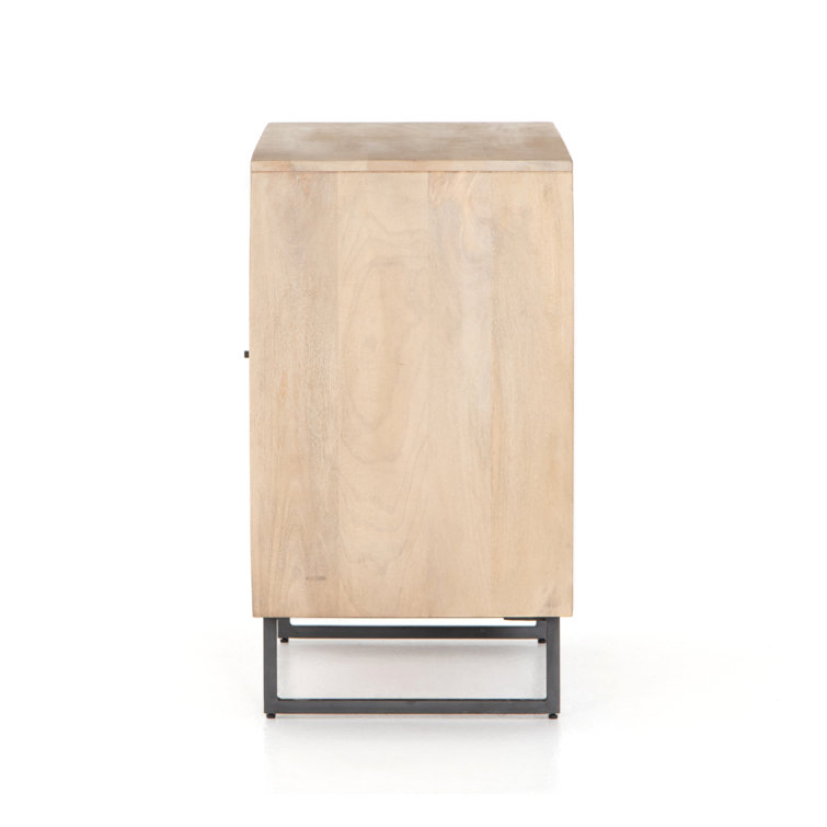 Carmel Natural Mango Wood and Iron 35" Accent Cabinet