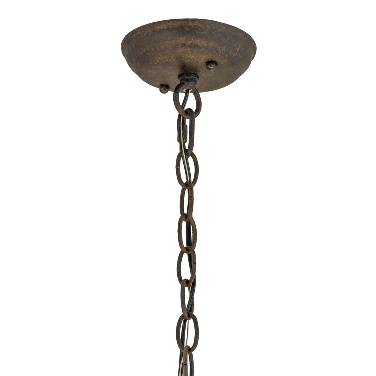 Chestnut 6-Light Chandelier with Amber Candlelights