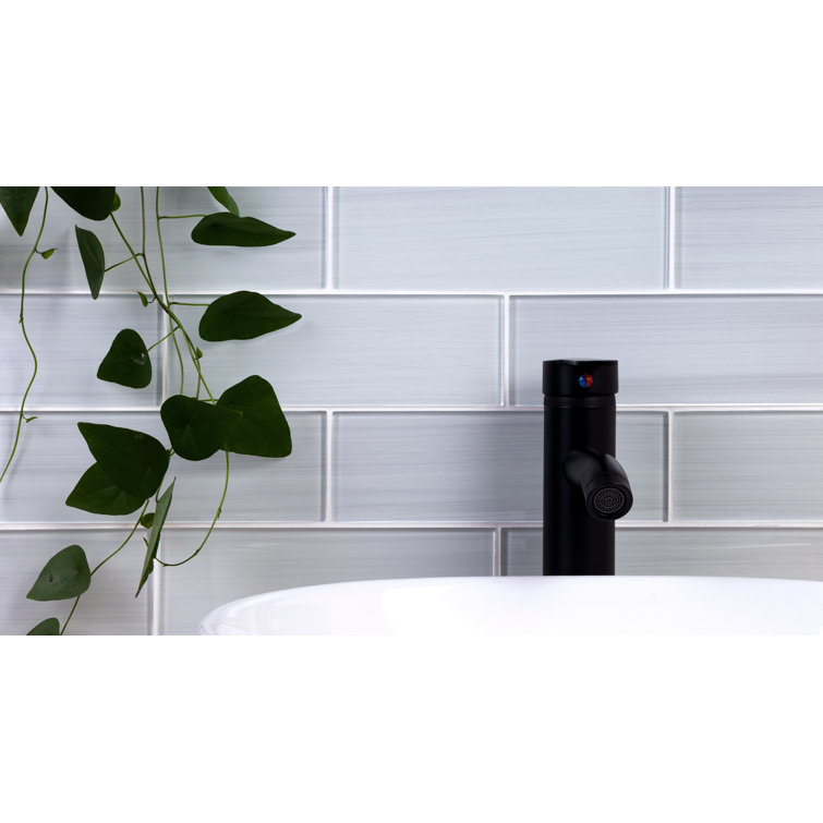 Super White Hand Painted 3" x 9" Glass Subway Tile