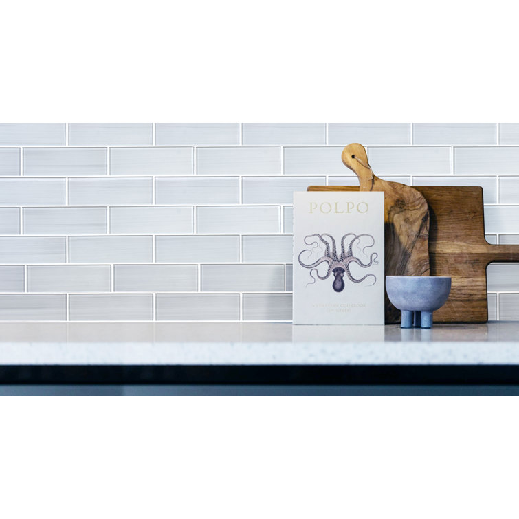 Super White Hand Painted 3" x 9" Glass Subway Tile