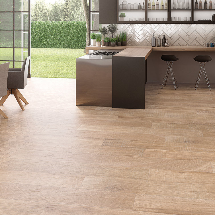 Maple 8" x 48" Matte Porcelain Wood Look Floor and Wall Tile