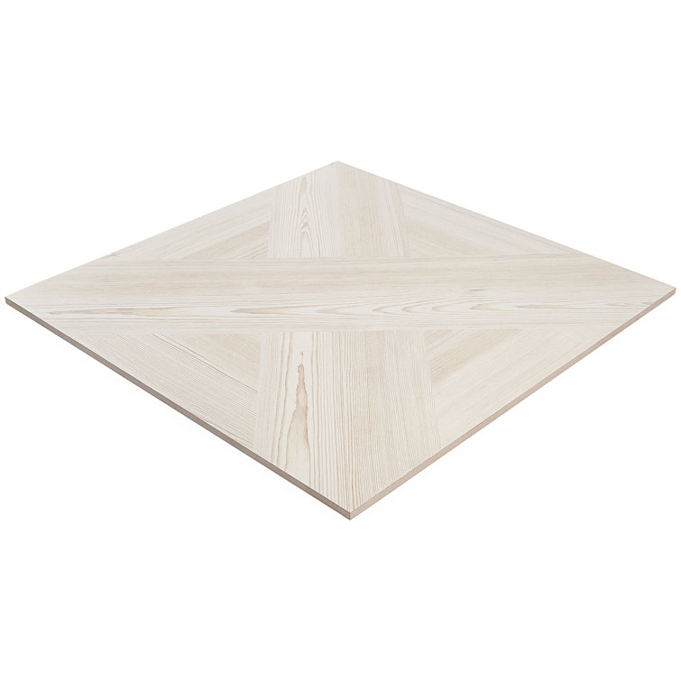 Large Format White Porcelain Wood Look Floor Tile