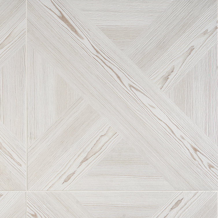 Large Format White Porcelain Wood Look Floor Tile