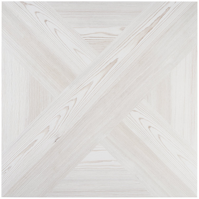 Large Format White Porcelain Wood Look Floor Tile