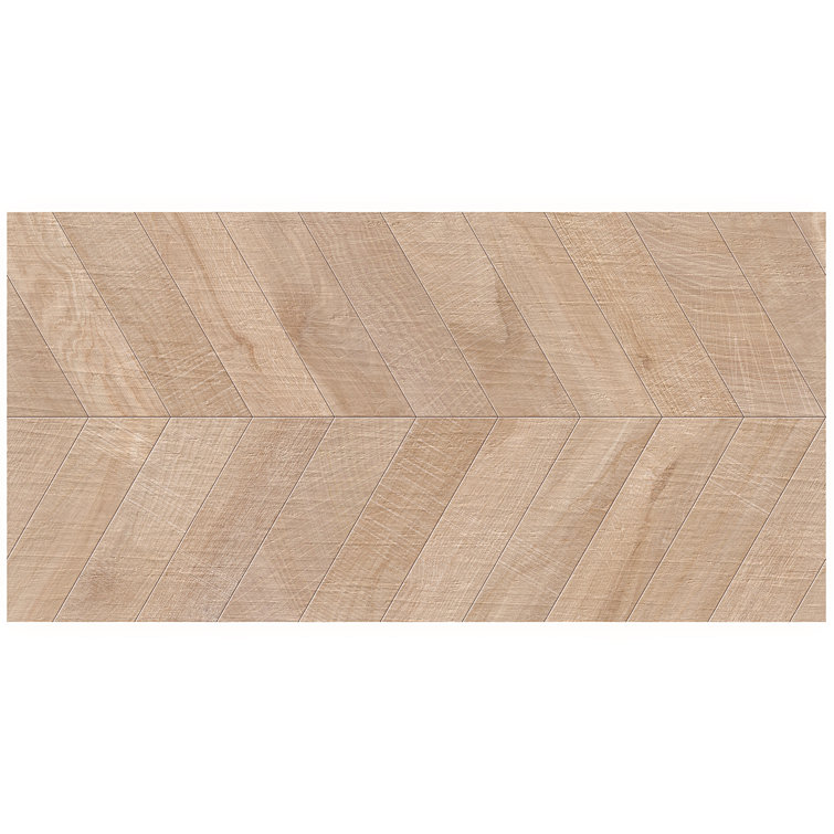 Maple Brown 24x48 Matte Porcelain Chevron Floor and Wall Tile