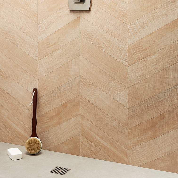 Maple Brown 24x48 Matte Porcelain Chevron Floor and Wall Tile